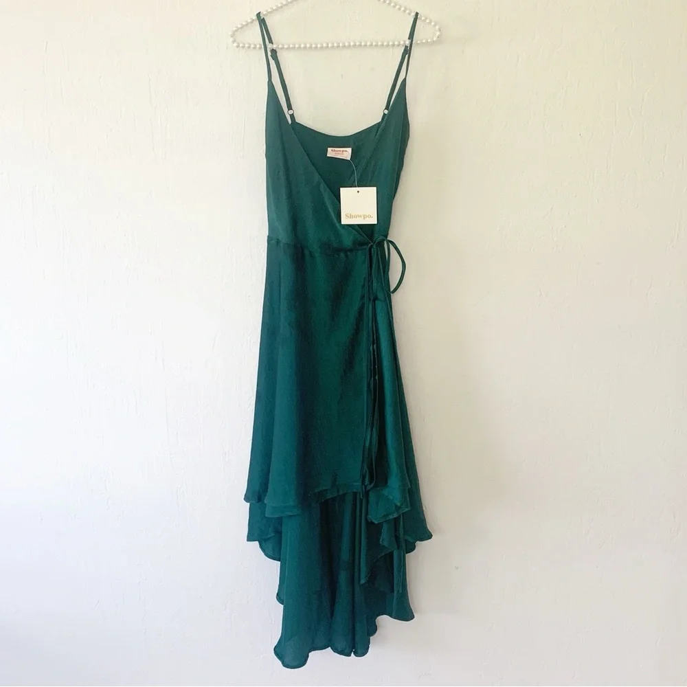 Showpo. Between Fantasy Midi High Low Wrap Dress - Picture 6 of 15